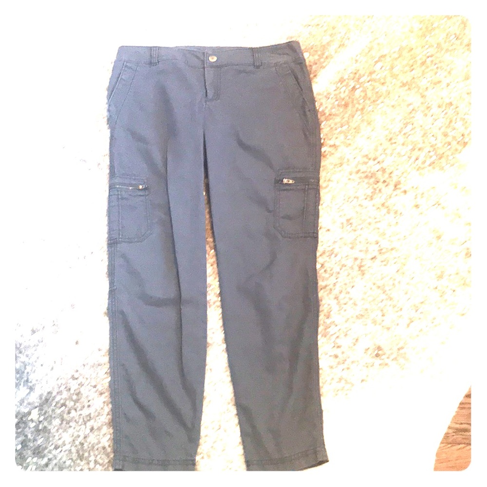 Athleta Gray Ankle Cargo Pants